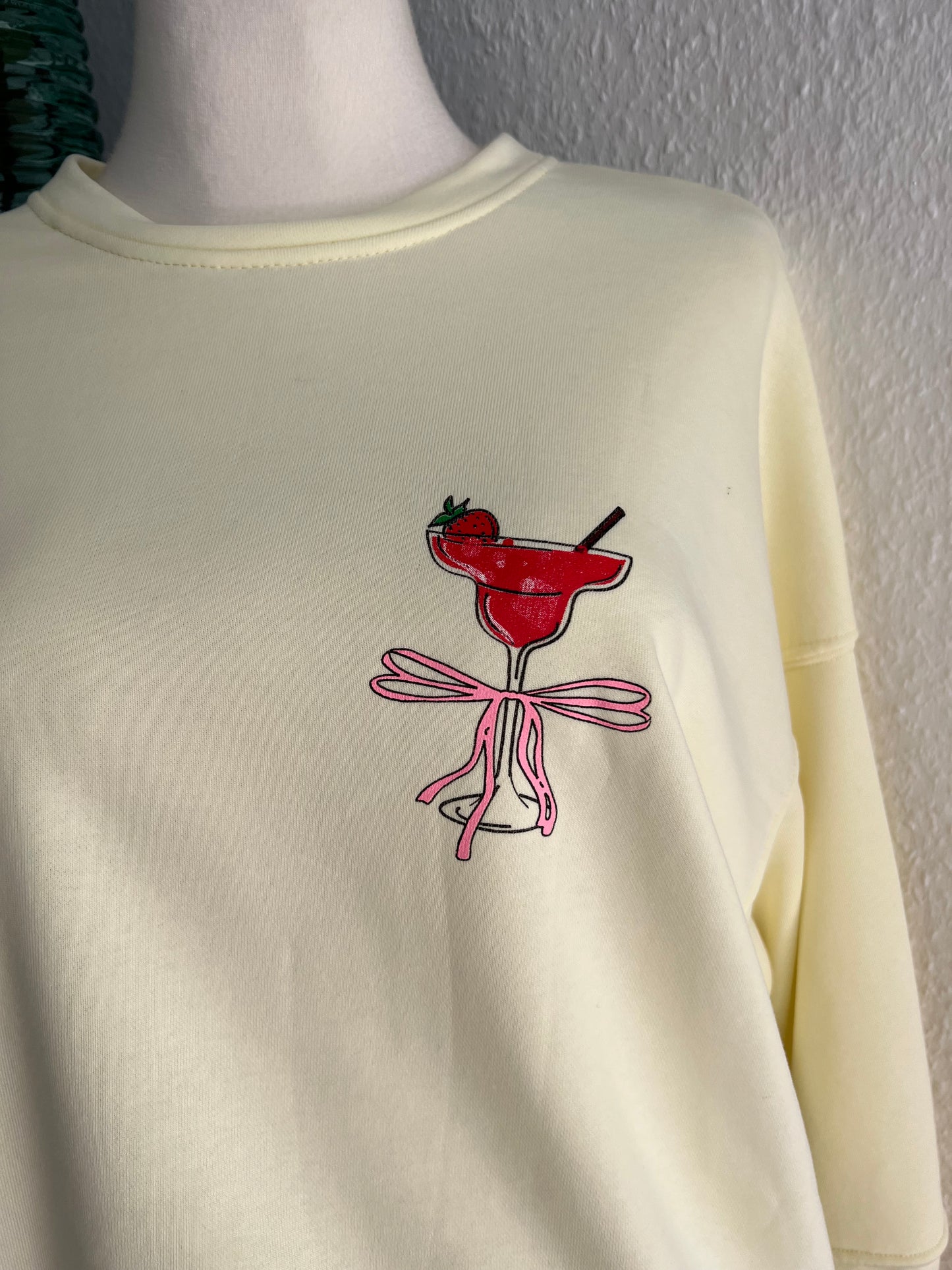 Sweatshirt in gelb mit Print