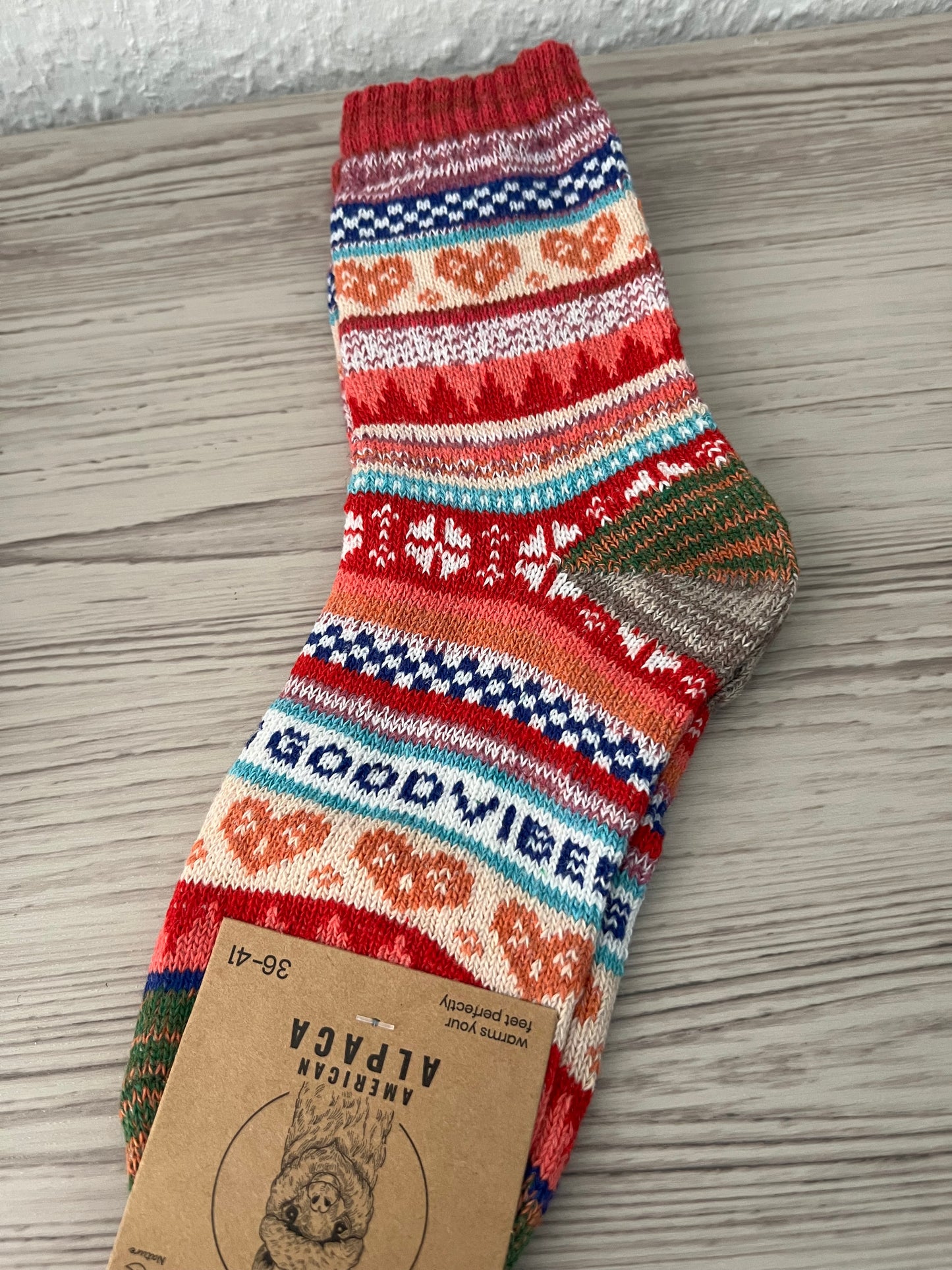 Alpaca Socken bunt Gr 36-41 Good Vibes