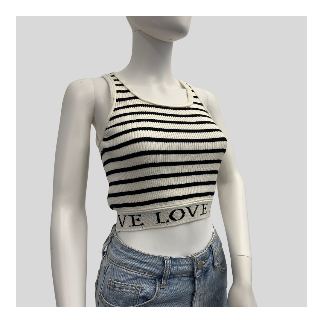 Gestreiftes Top "Love"