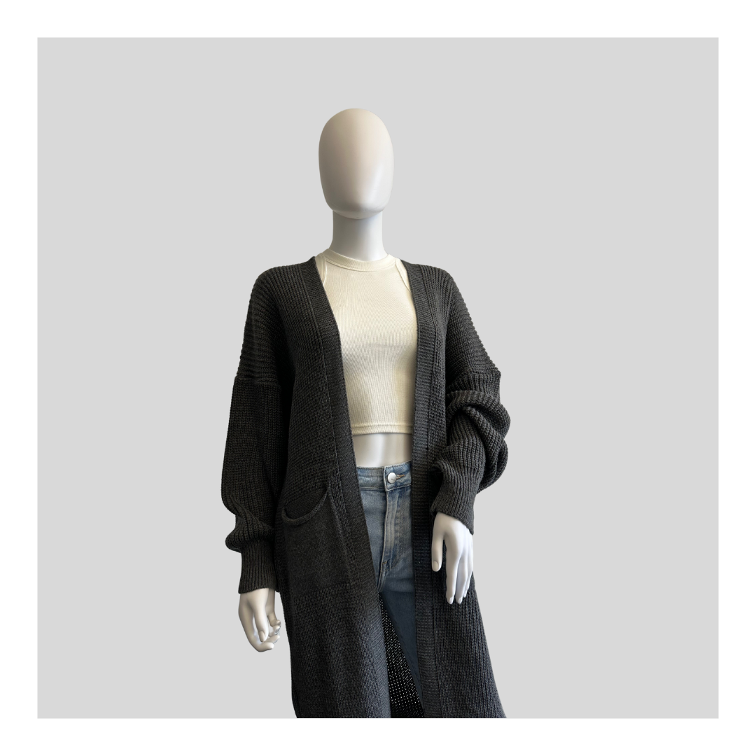 Lange Strickjacke "Grob"