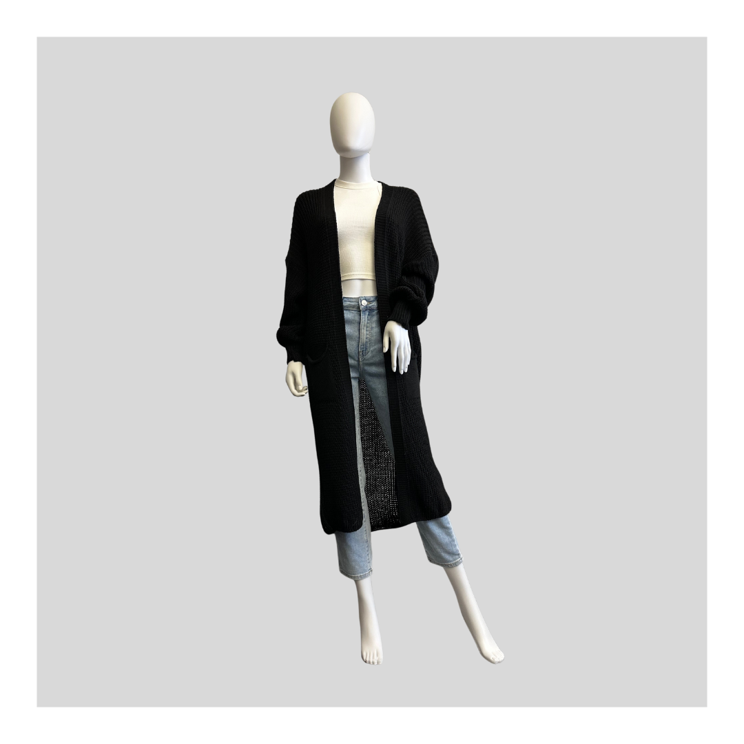 Lange Strickjacke "Grob"