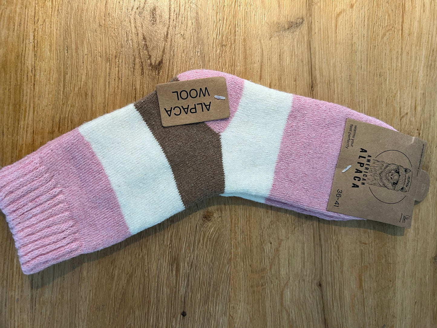 ✅Alpaca Socken Gr. 36-41 "Rosa Creme Taupe" ❌