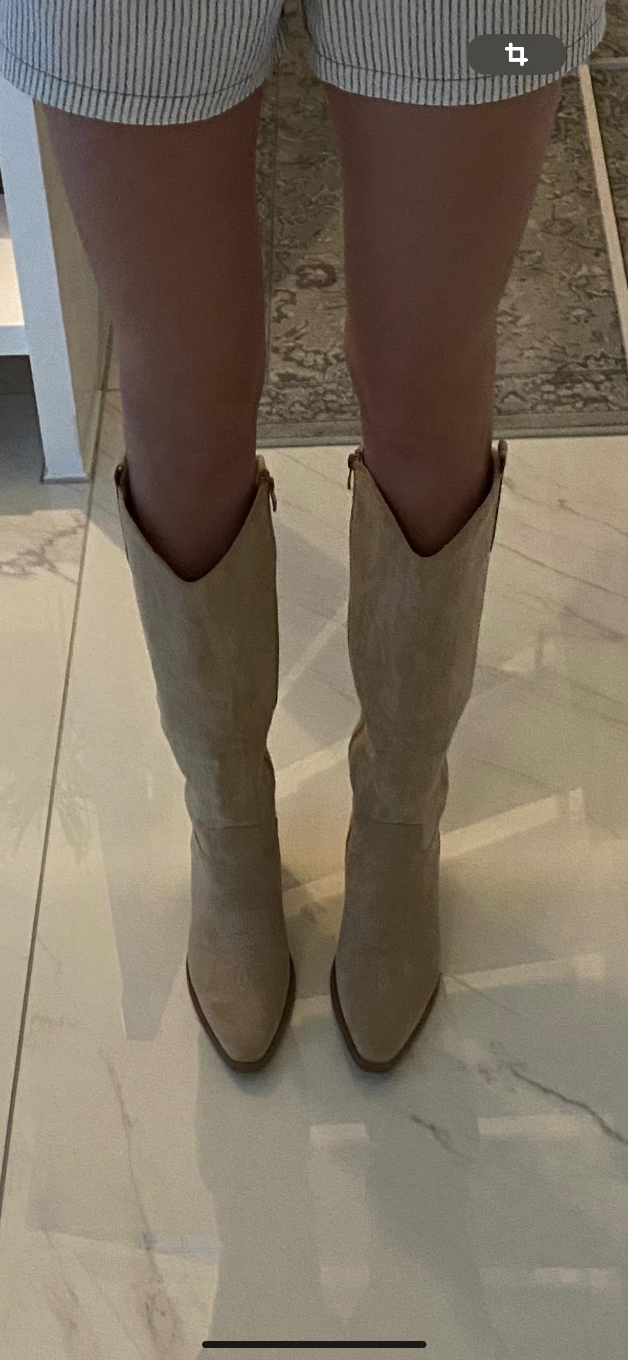 Beige Cowboy Stiefel "Emma"