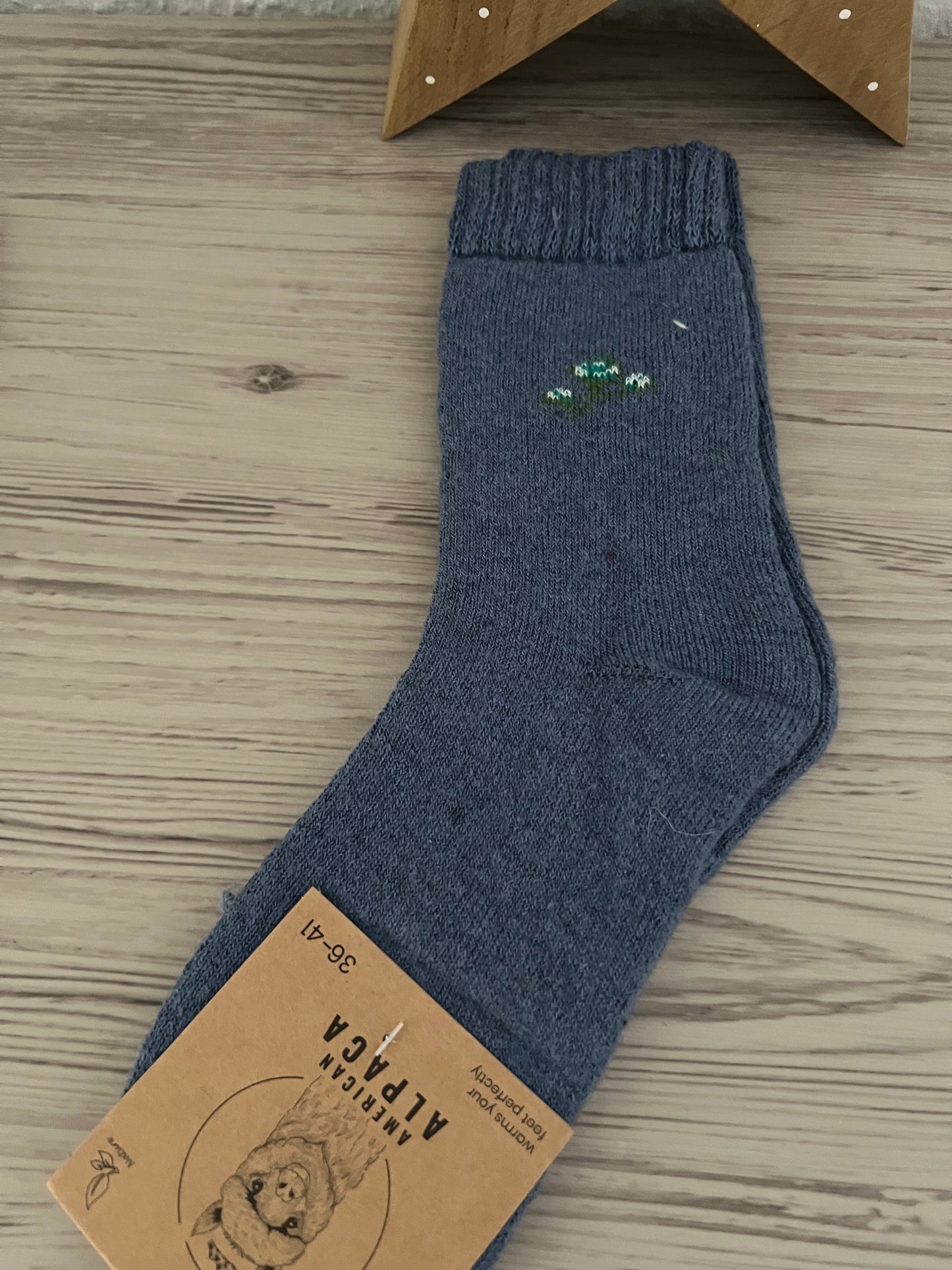 Alpaca Socken blau / creme 36-41