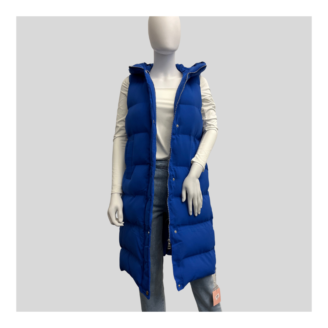 Lange Steppweste "Royal Blau"