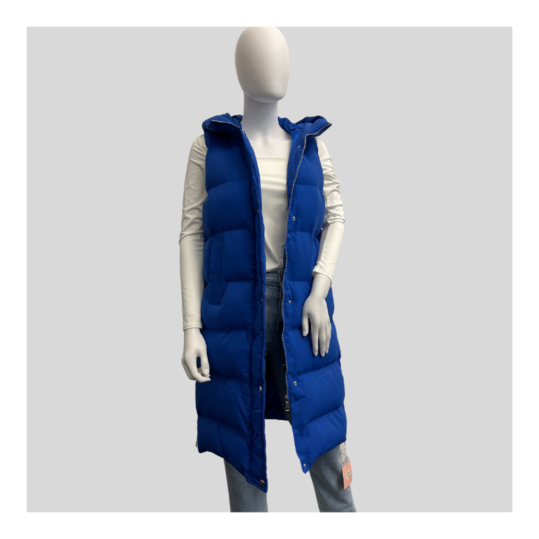 Lange Steppweste "Royal Blau"