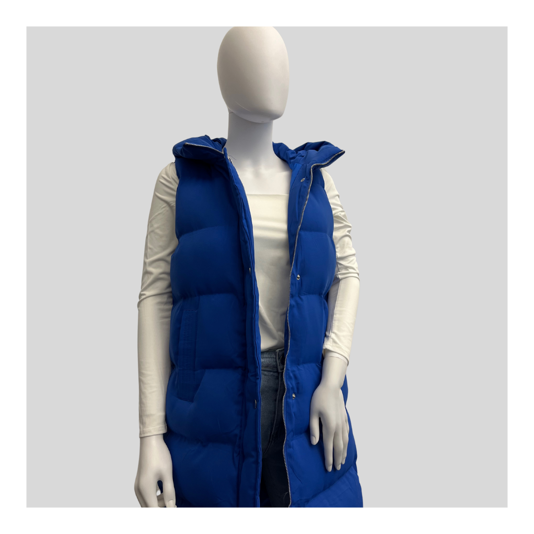 Lange Steppweste "Royal Blau"
