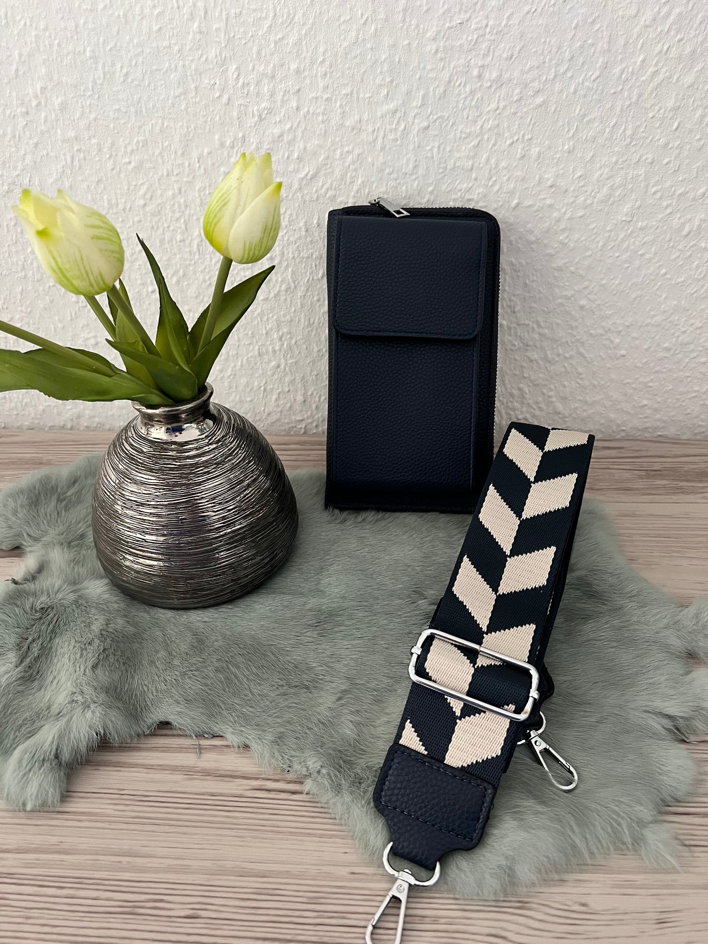 Handytasche Portmonee mit Stoffgurt