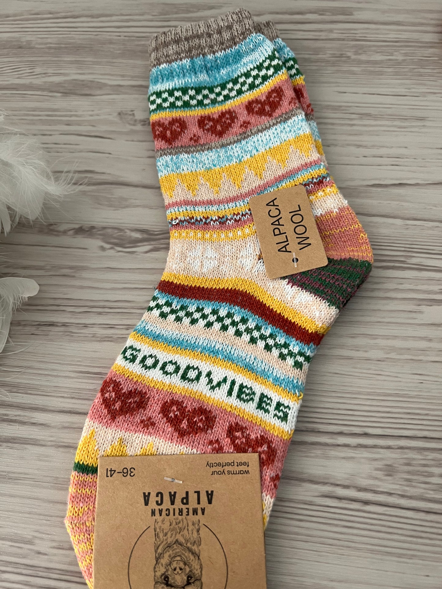 Alpaca Socken bunt Gr 36-41 Good Vibes