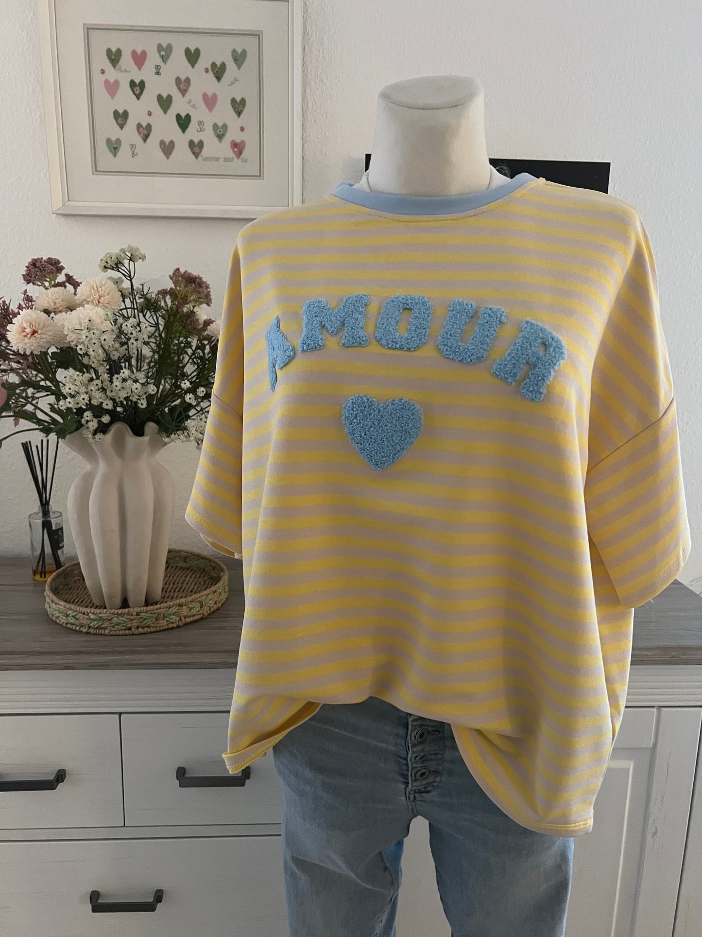 T Shirt Amour gestreift