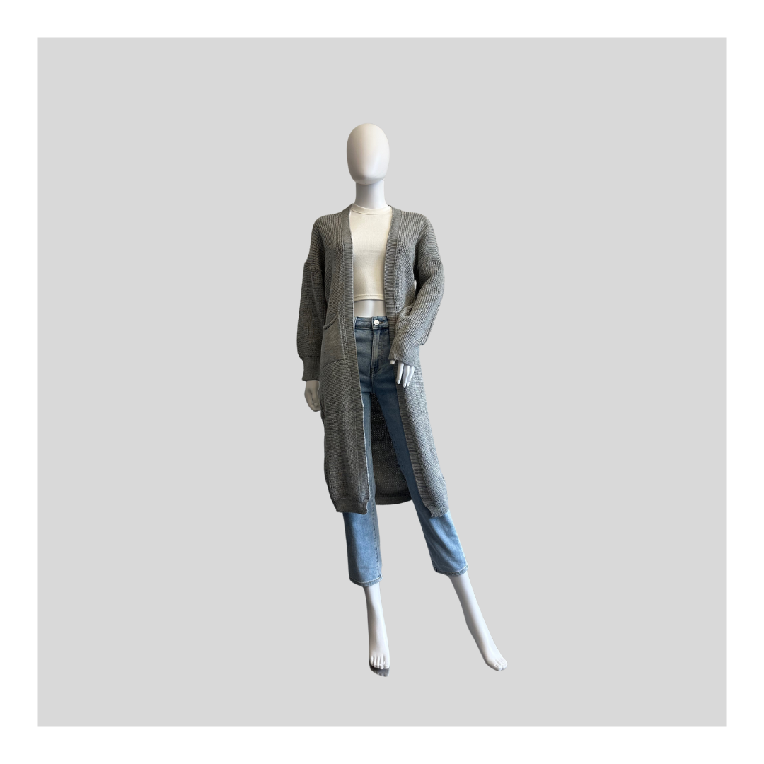 Lange Strickjacke "Grob"