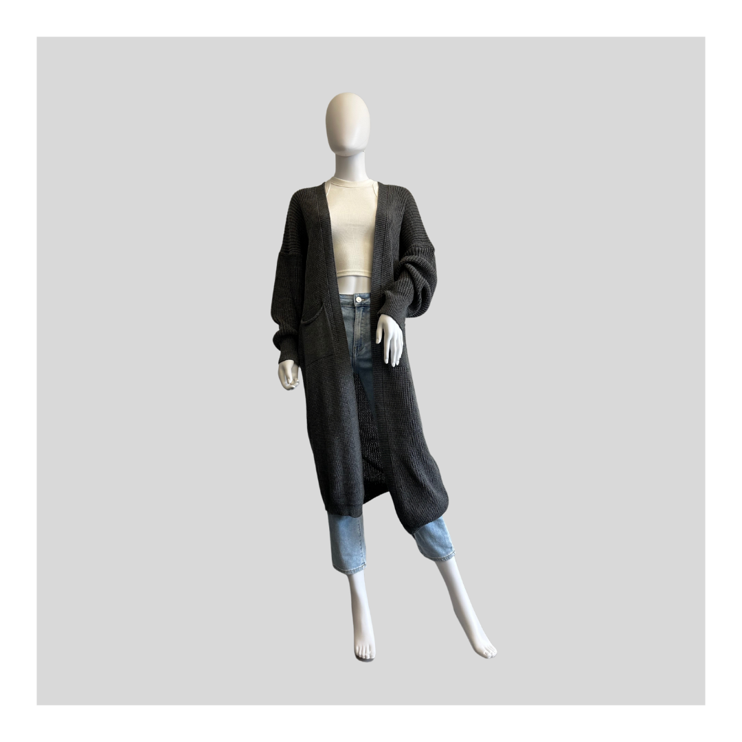 Lange Strickjacke "Grob"