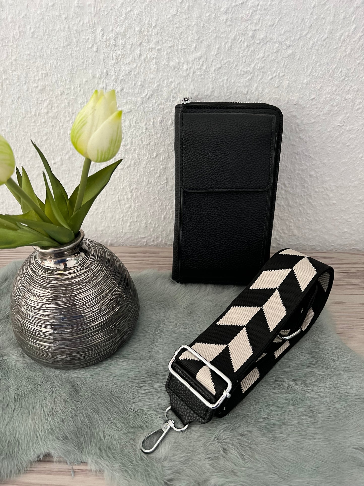 Handytasche Portmonee mit Stoffgurt