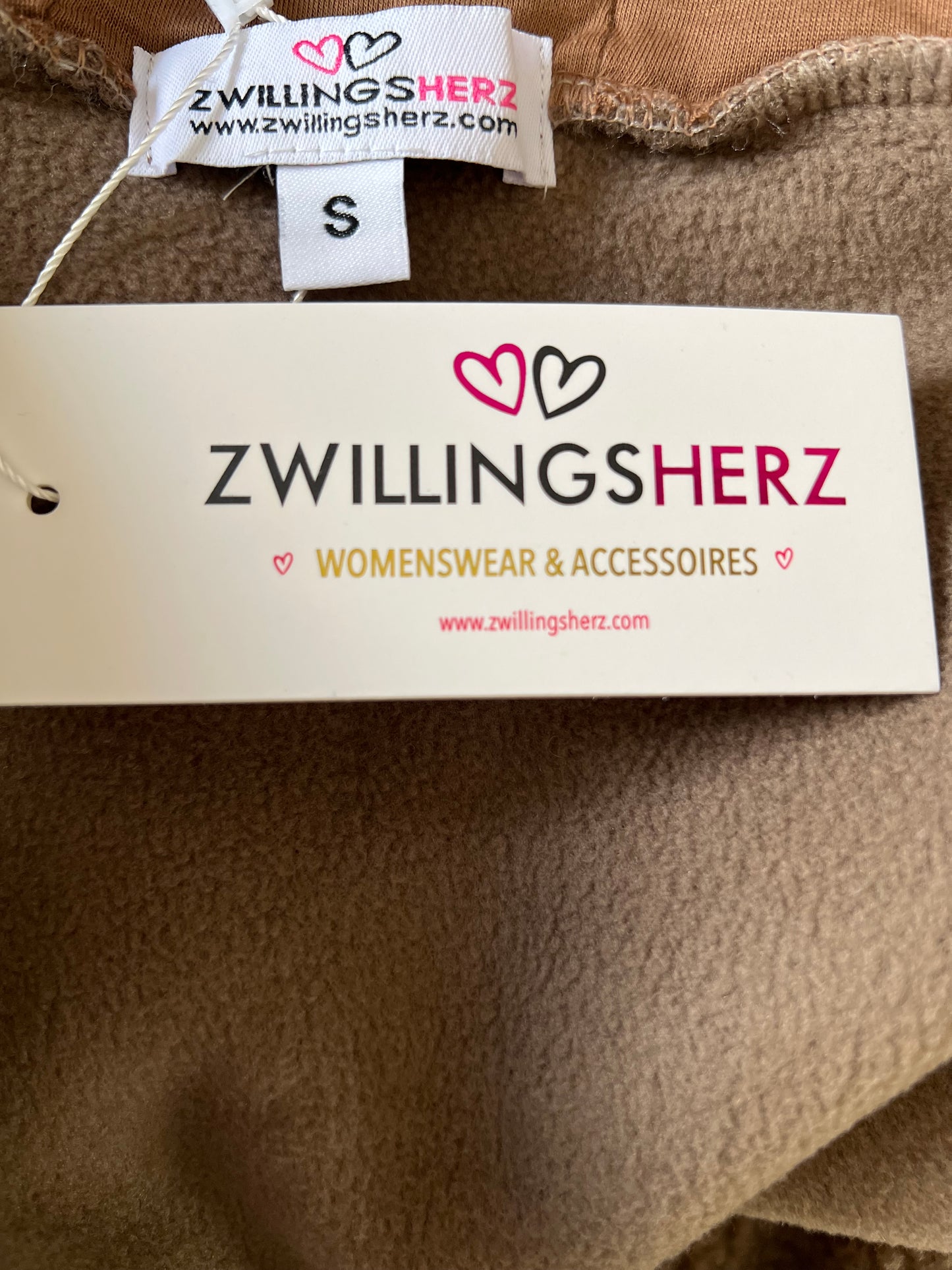 Teddy Jacke Zwillingsherz mit Kapuze