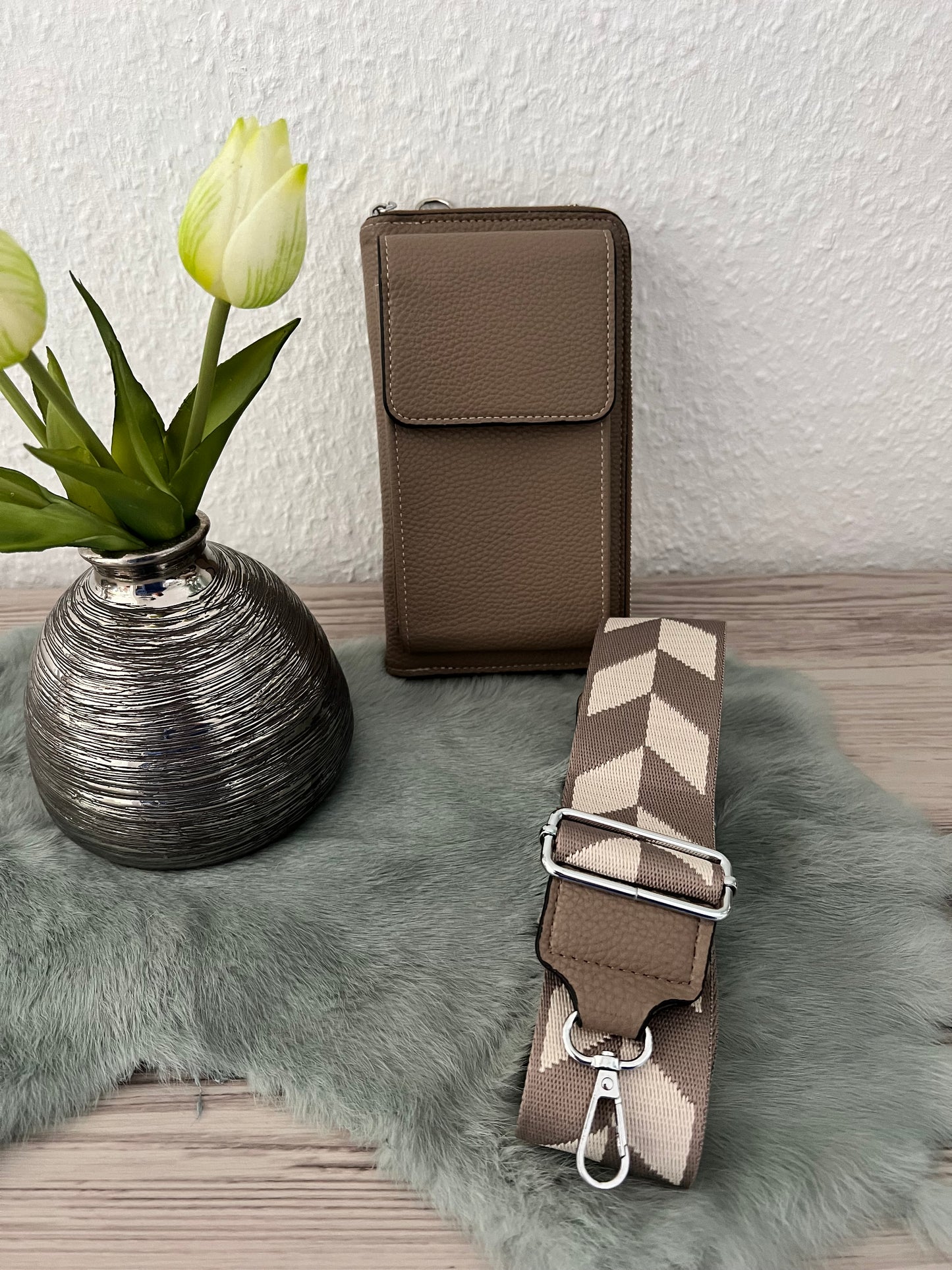 Handytasche Portmonee mit Stoffgurt