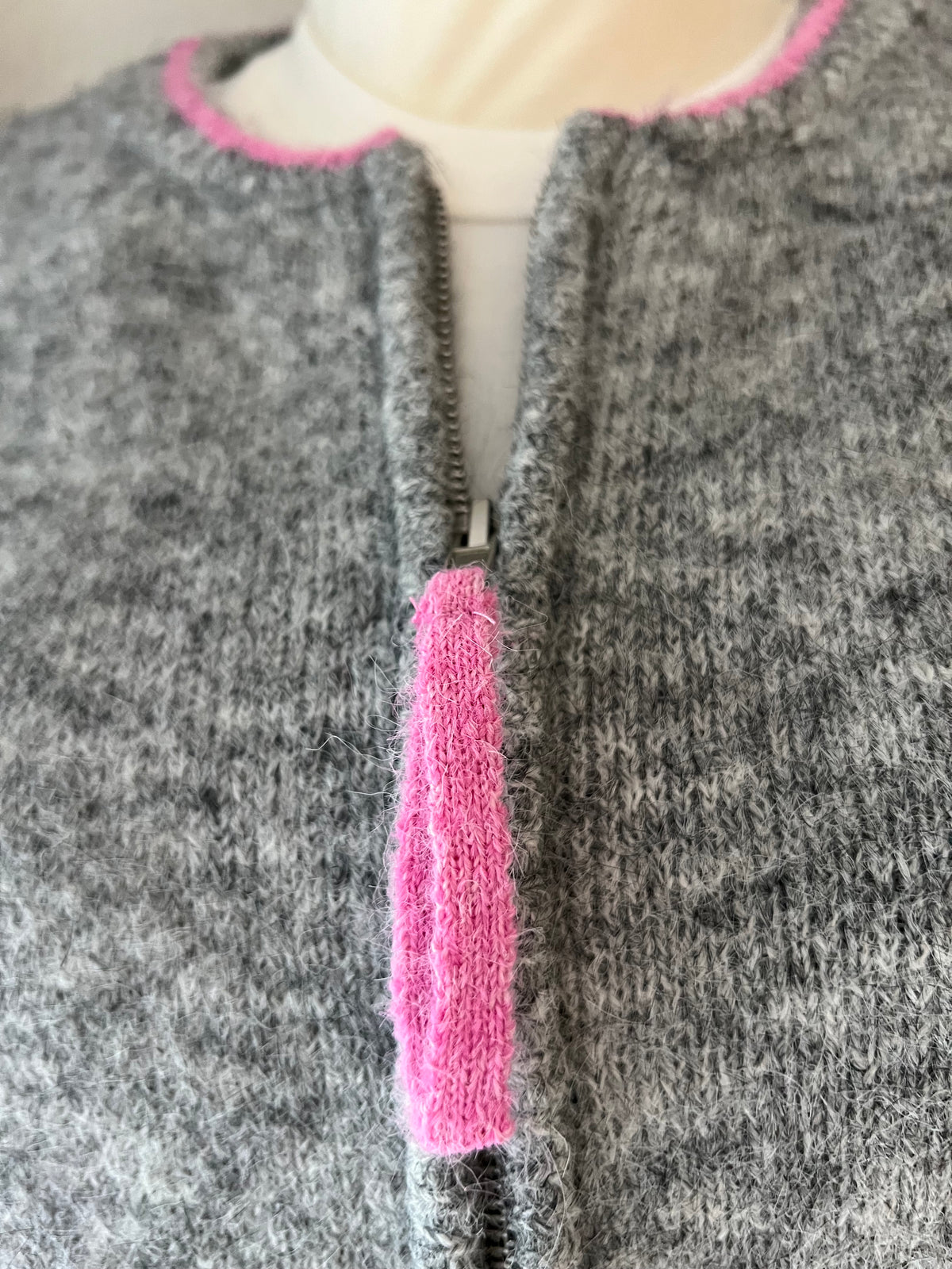 Zwillingsherz Jacke grau rosa xl