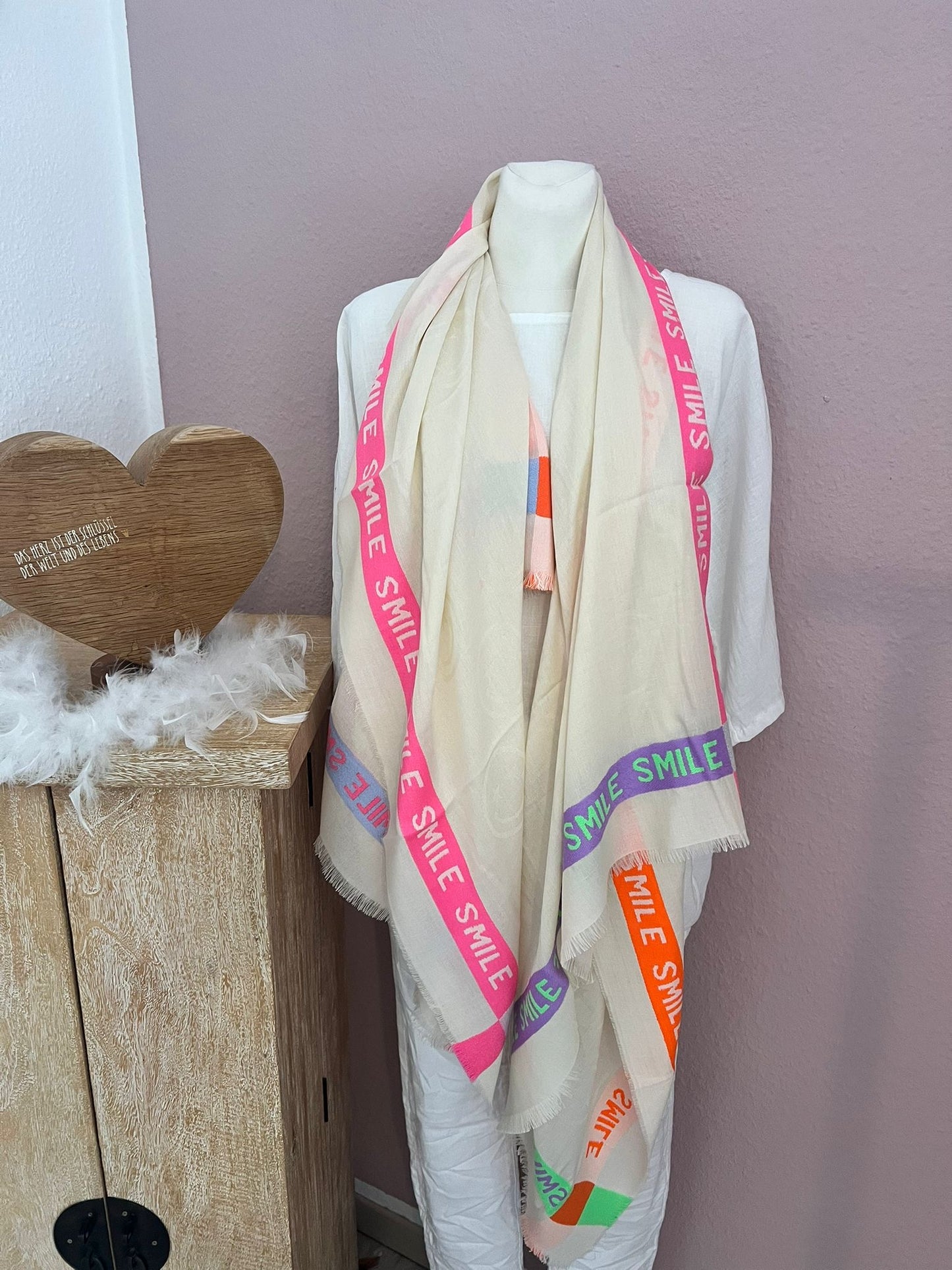 Schal smile beige