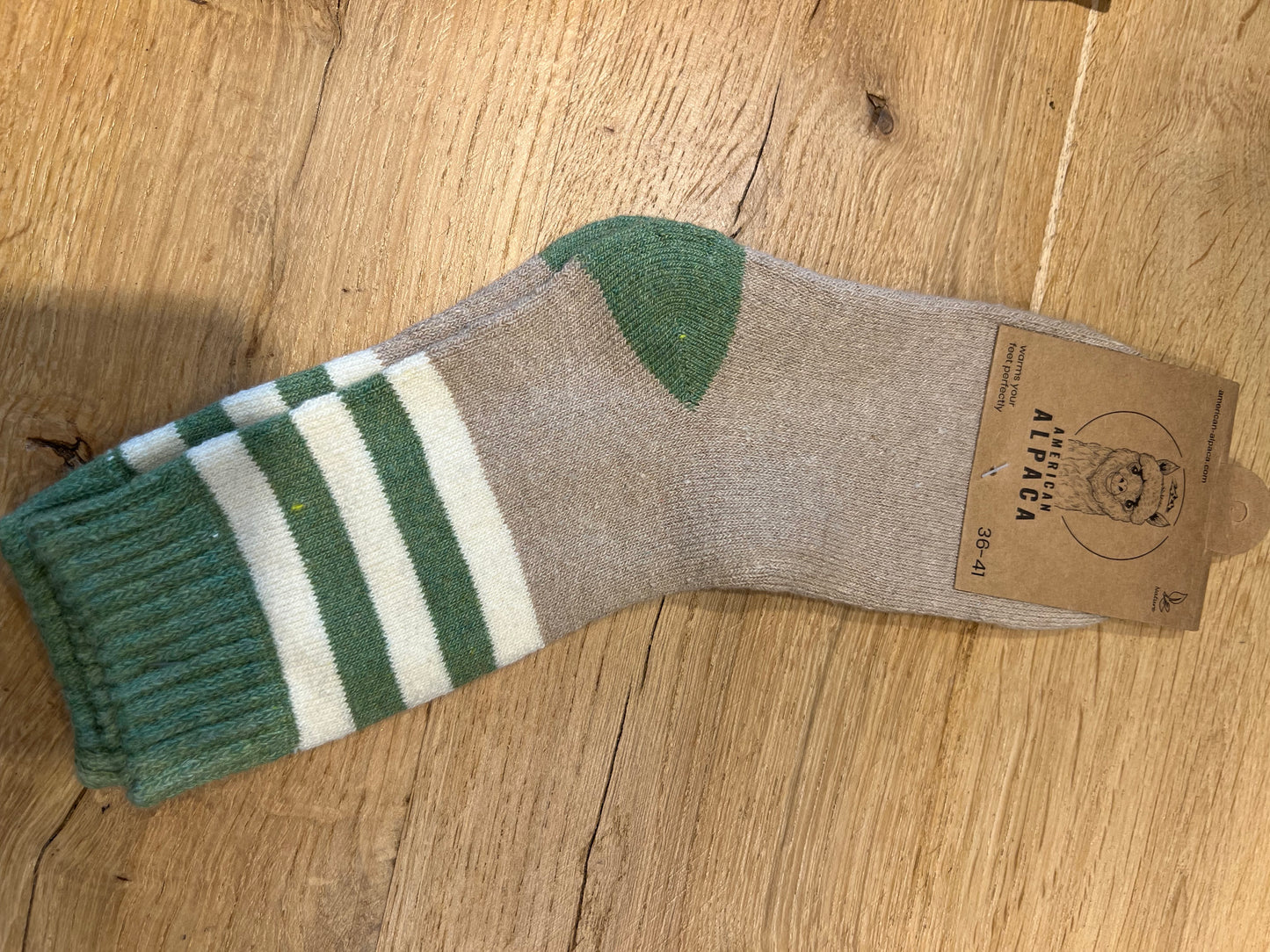 ✅Alpaca Socken Gr. 36-41 "Grün Creme"