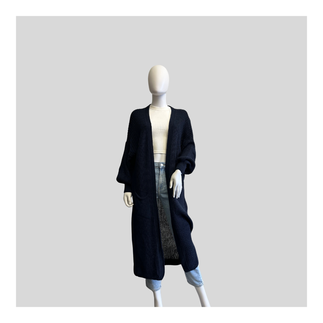 Lange Strickjacke "Grob"