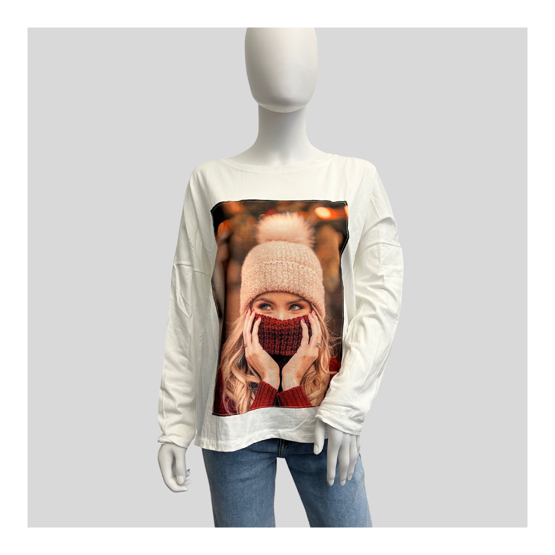 Langarmshirt "Weiß"