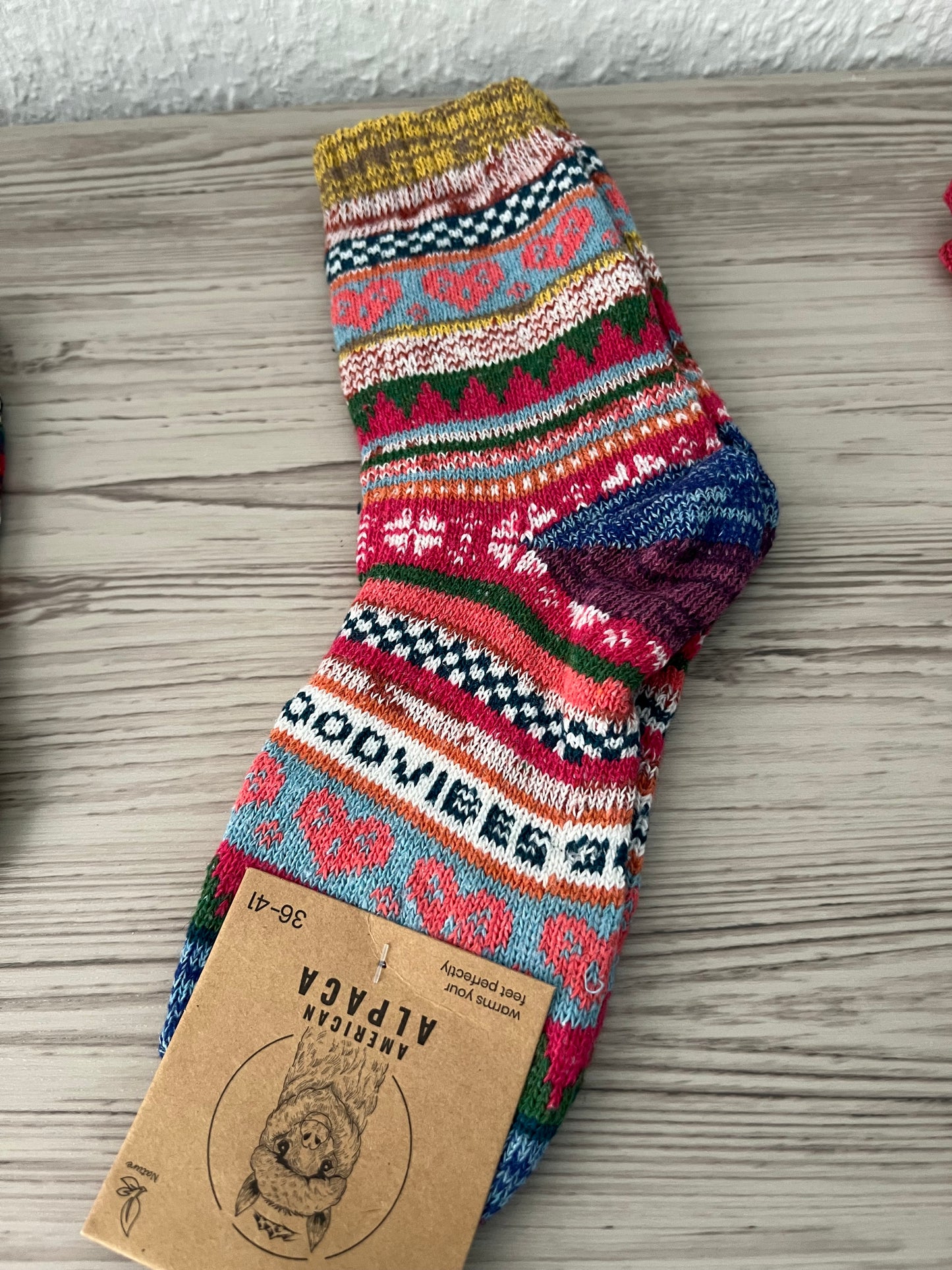 Alpaca Socken bunt Gr 36-41 Good Vibes