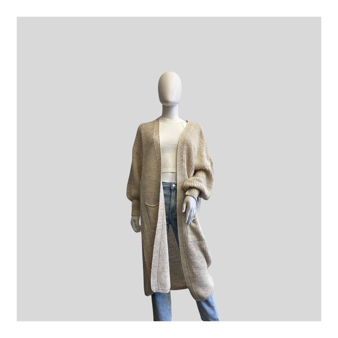 Lange Strickjacke "Grob"