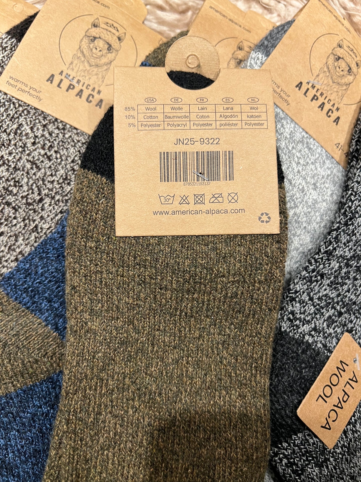 Alpaca Herren Socken gestreift Gr 41-47