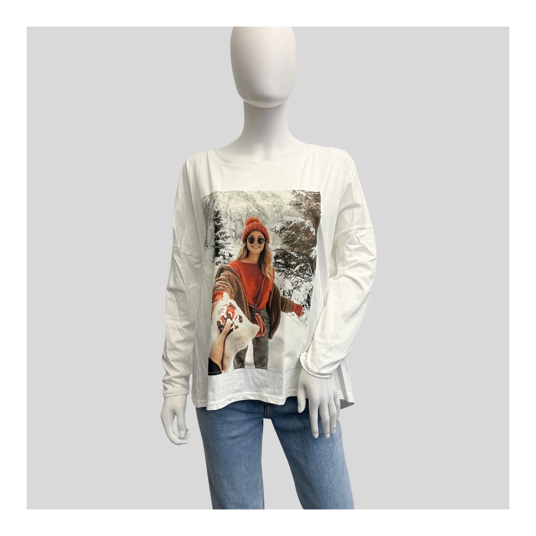 Langarmshirt "Weiß"