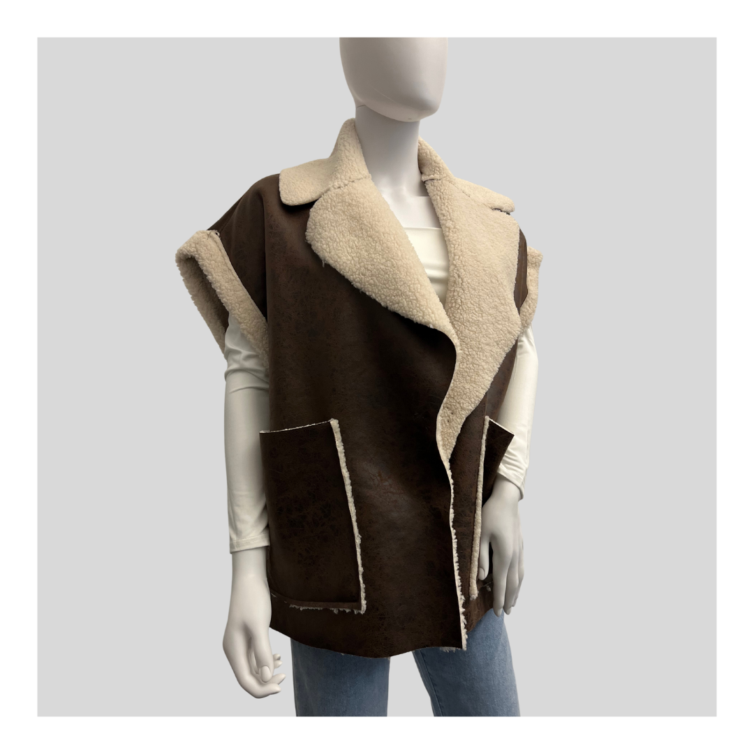 Braune Weste Oversized