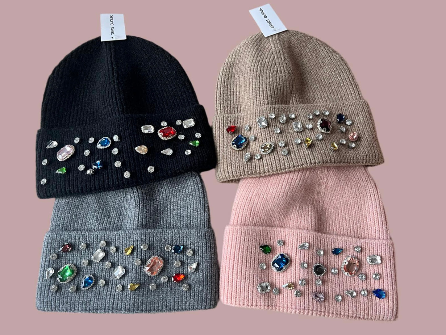 Mütze mit Strass Steinen