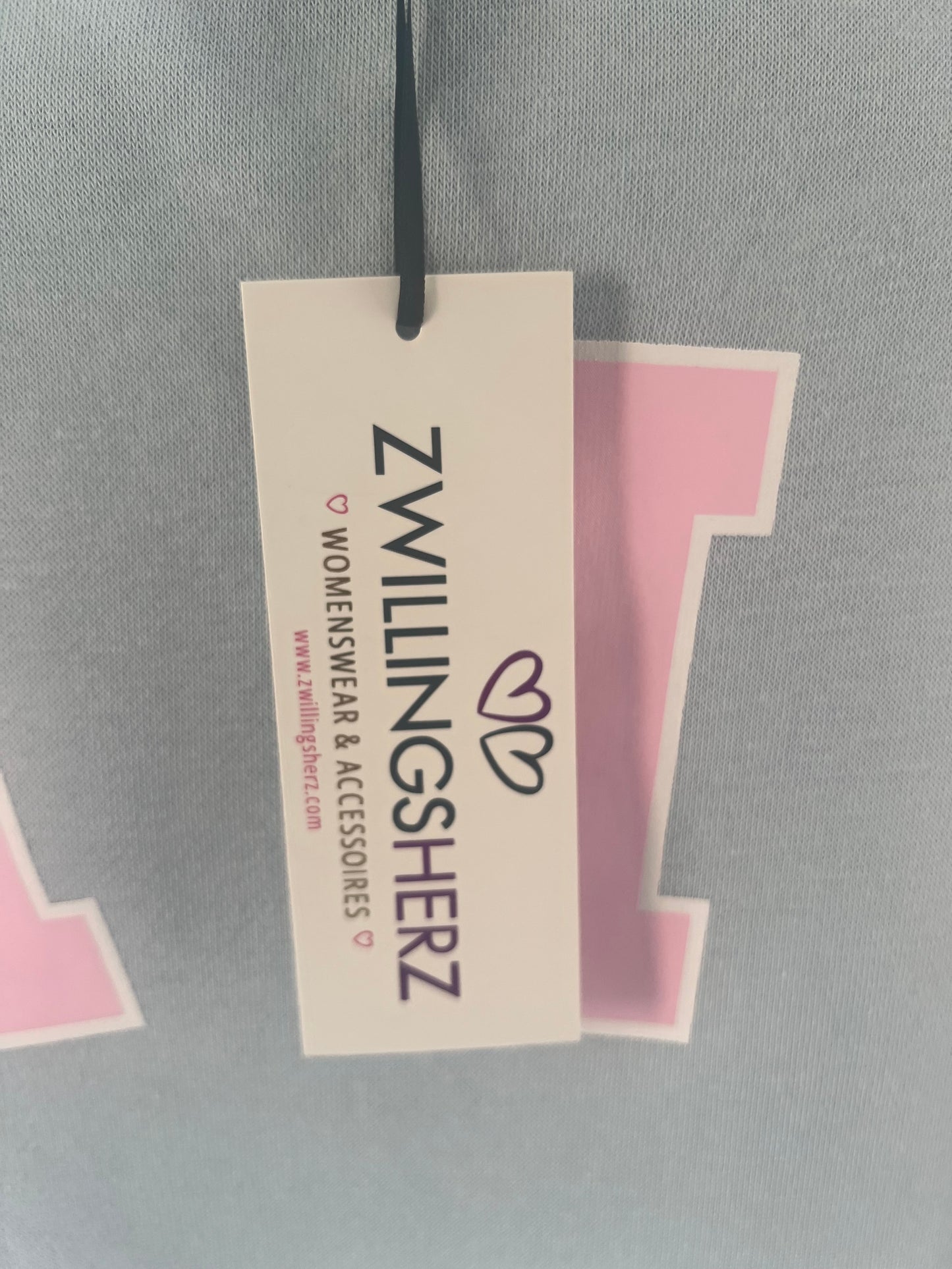 Zwillingsherz Sweatshirt hellblau rosa