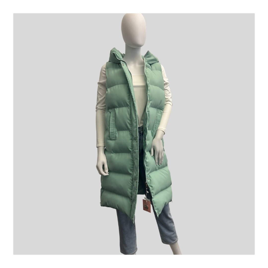 Lange Steppweste "Mint"