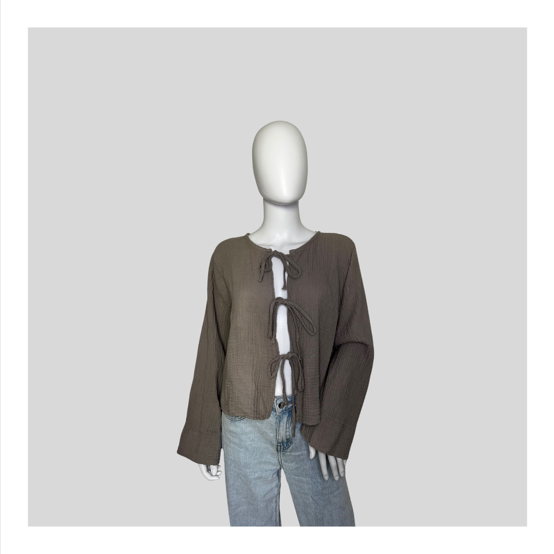 Musselin Bluse zum binden
