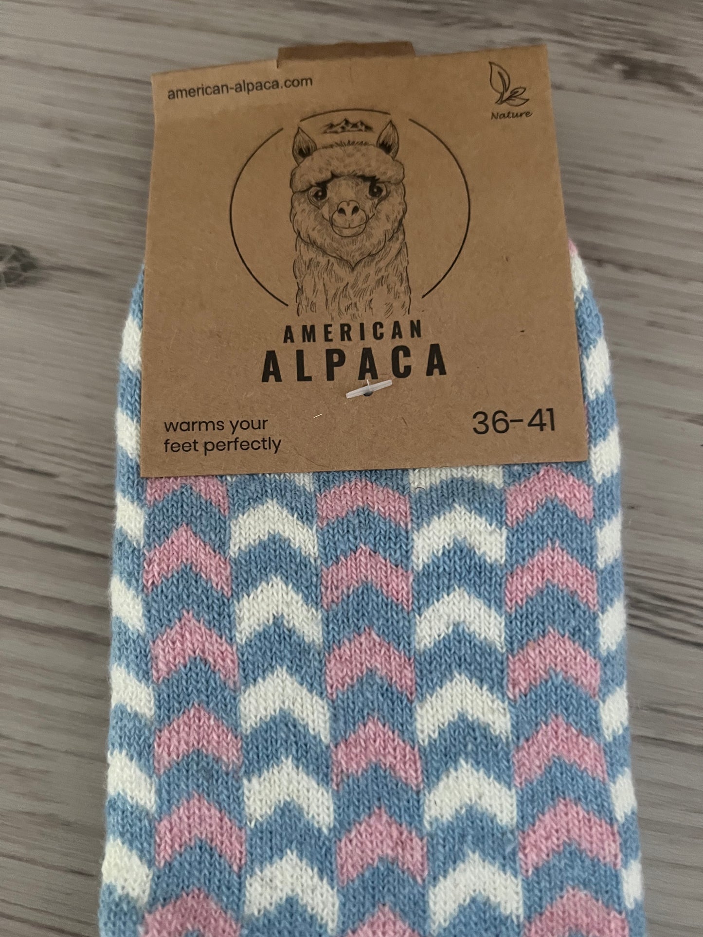 Alpaca Socken Gr 36-41 rosa blau