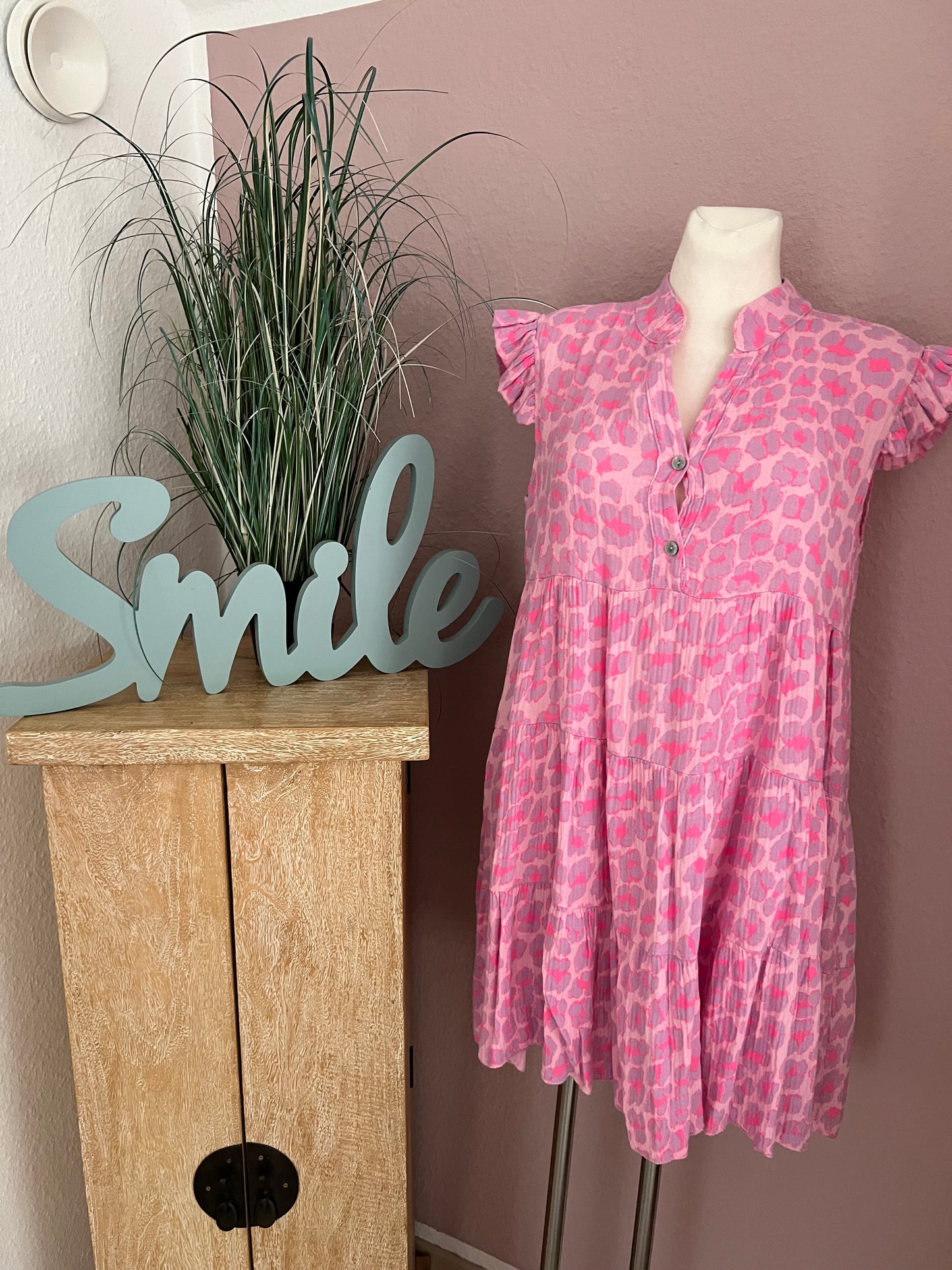 Musselin Kleid rosa flieder Leo