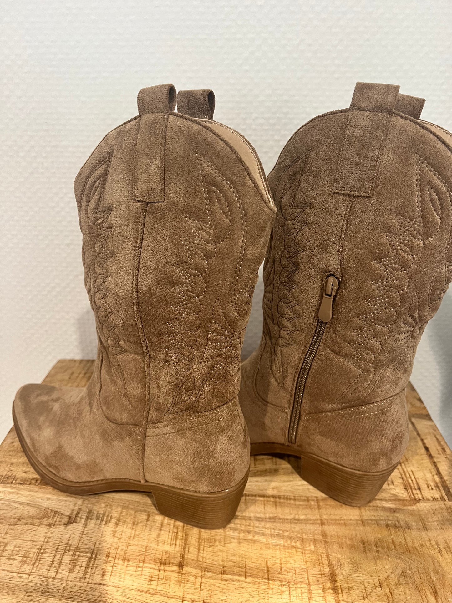 Midi Cowboy Stiefel "Nora - Taupe"