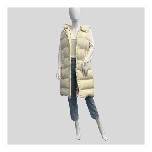 Lange Steppweste "Creme"