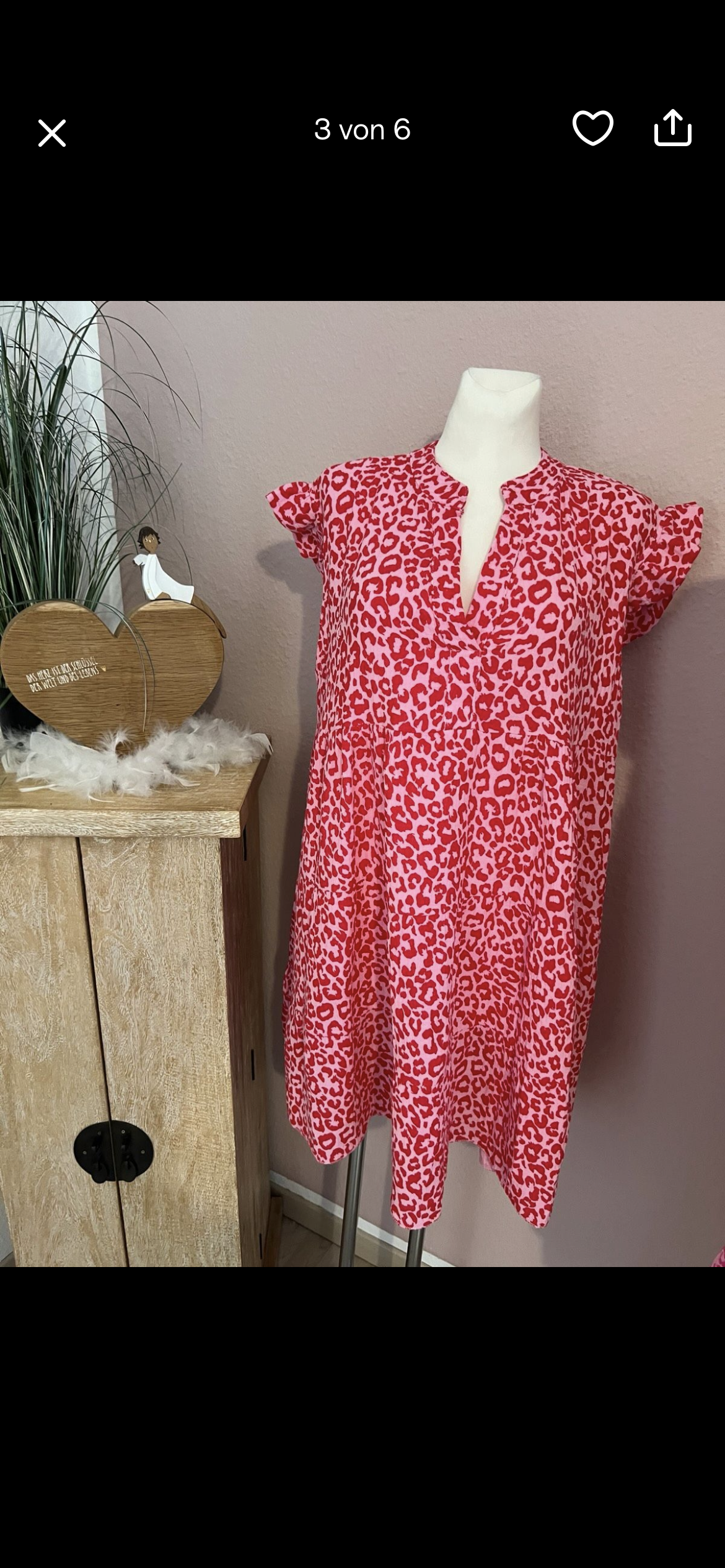 rosa rotes Musselin Kleid "Kurz - Leo"