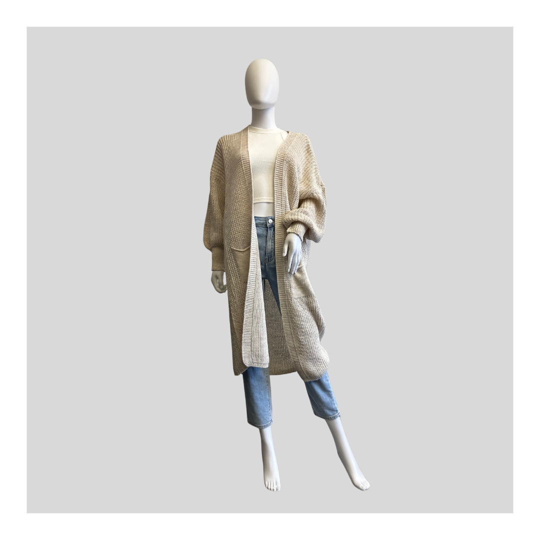 Lange Strickjacke "Grob"