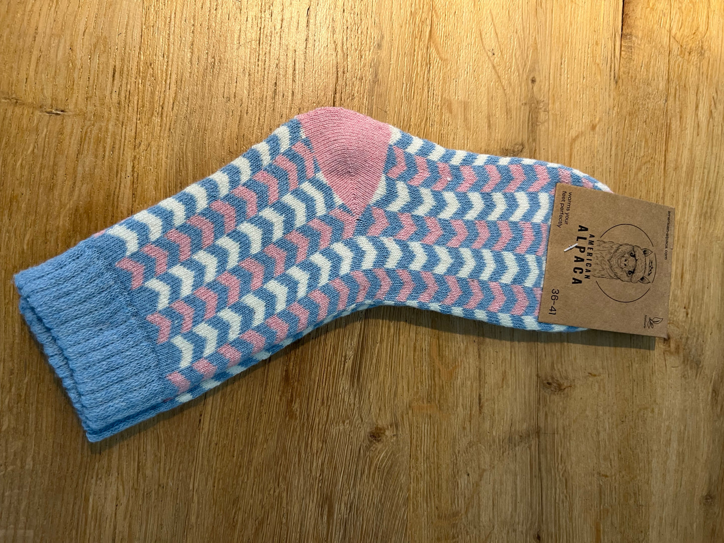 ✅Alpaca Socken Gr. 36-41 "Rosa Hellblau" ❌