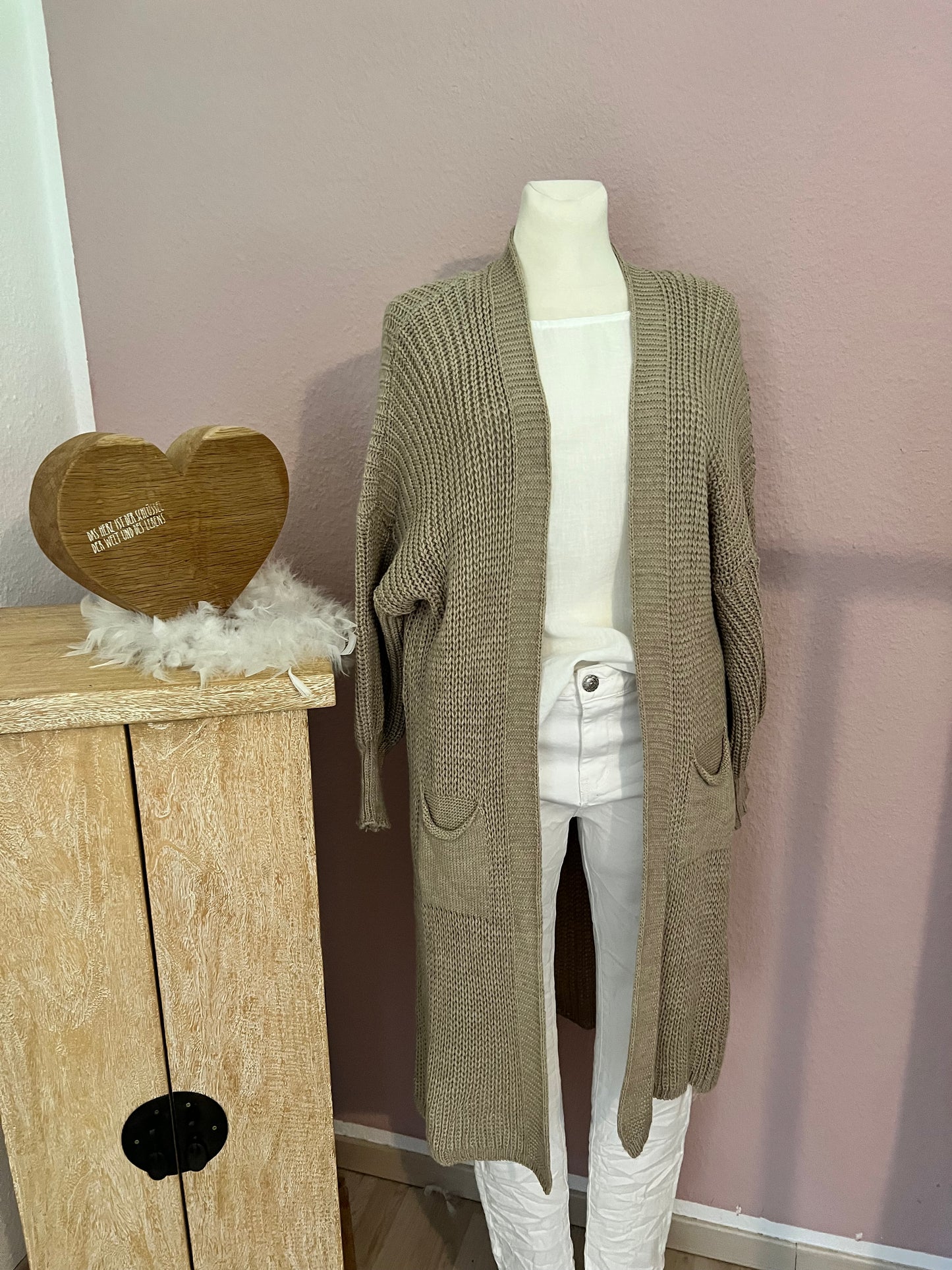 Lange Strickjacke "Grob"