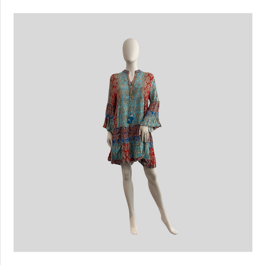 Sommerkleid "Türkis/Bordeaux - M&F"