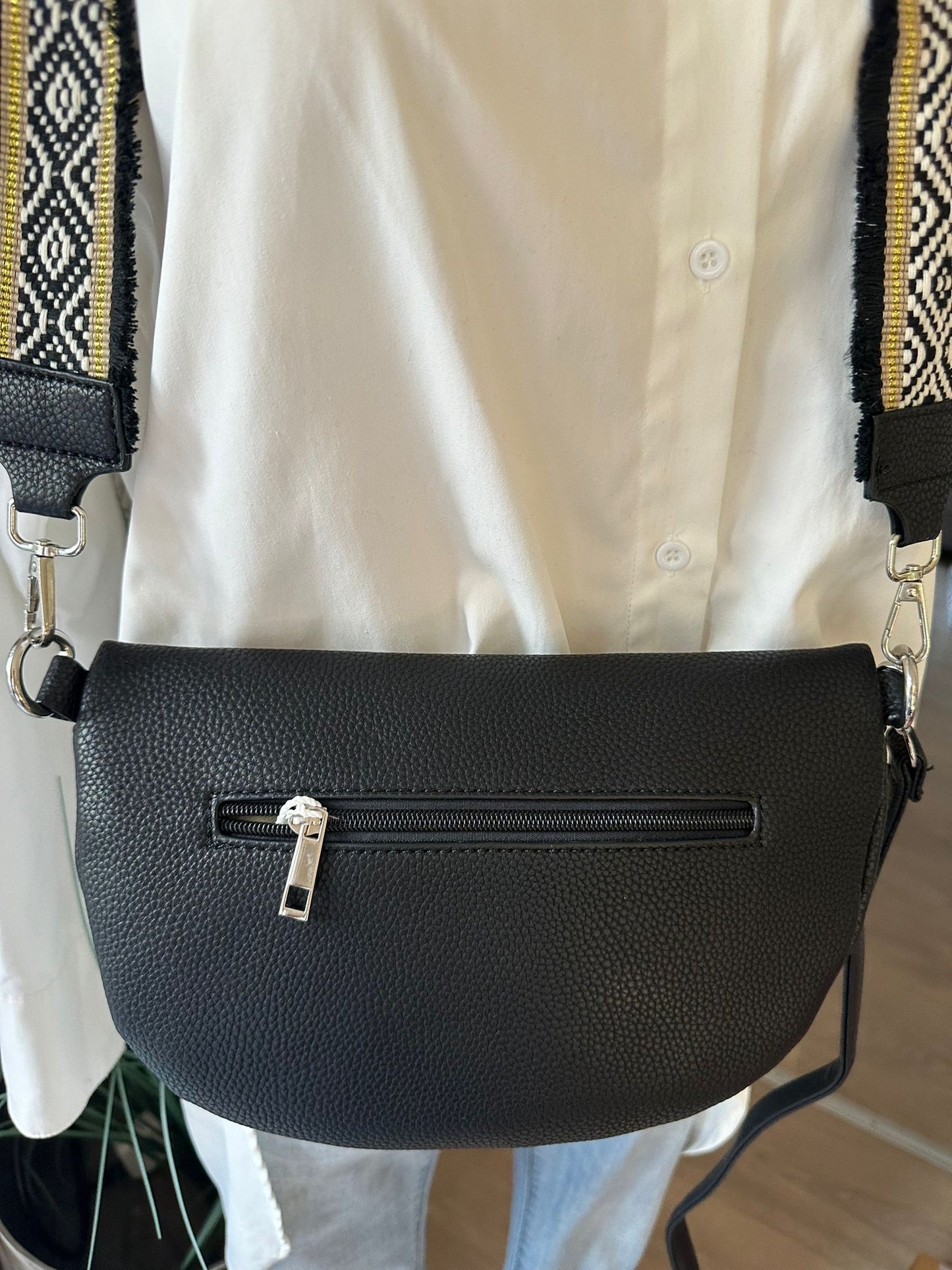 Crossbody schwarz mit 2 Gurten