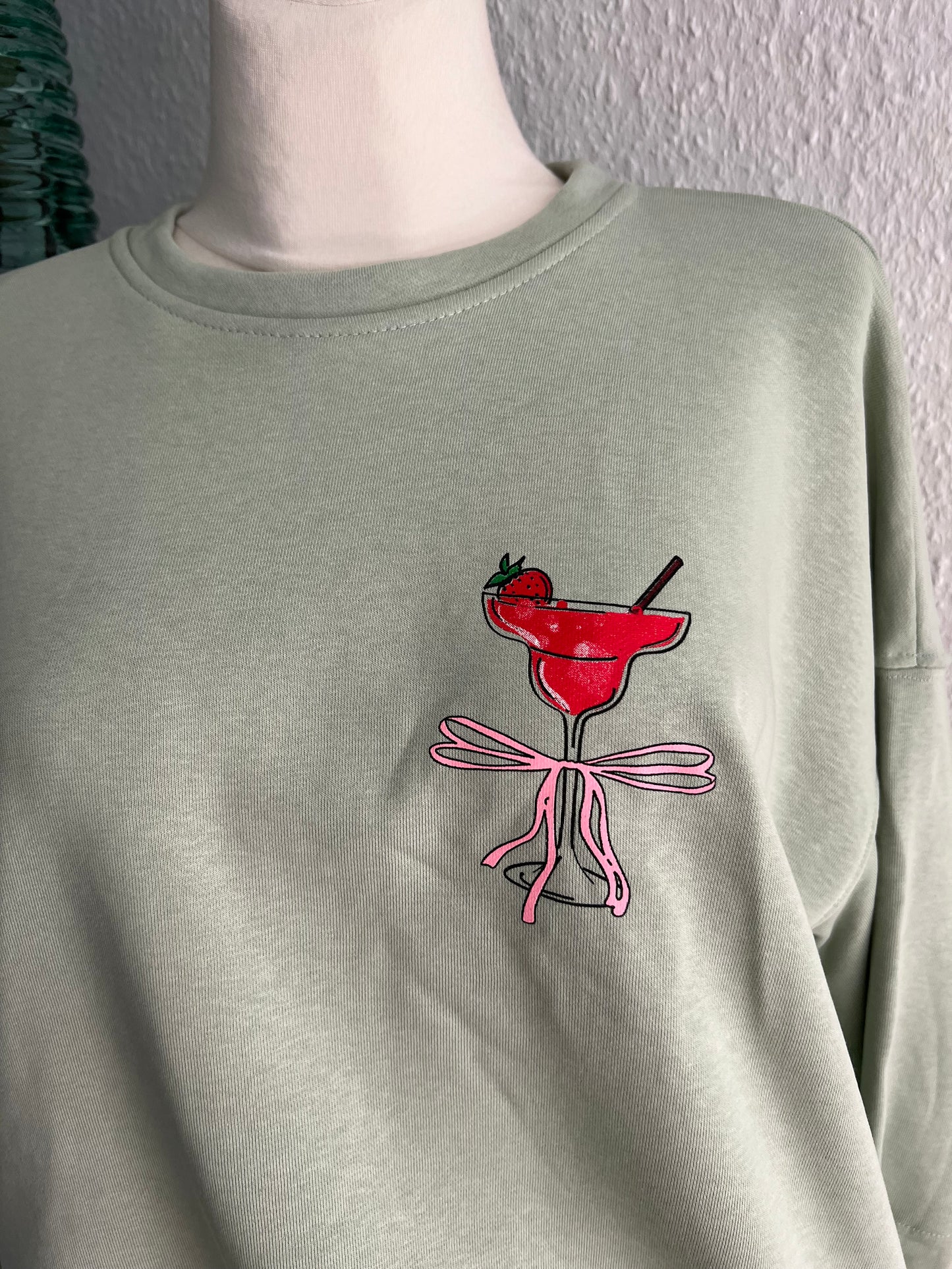Sweatshirt in mint mit Print