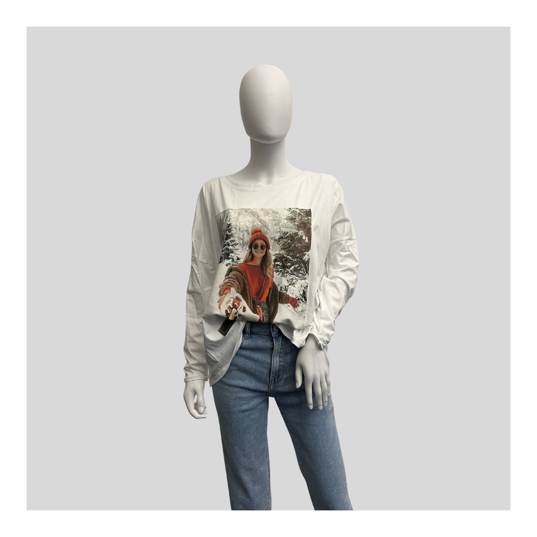 Langarmshirt "Weiß"