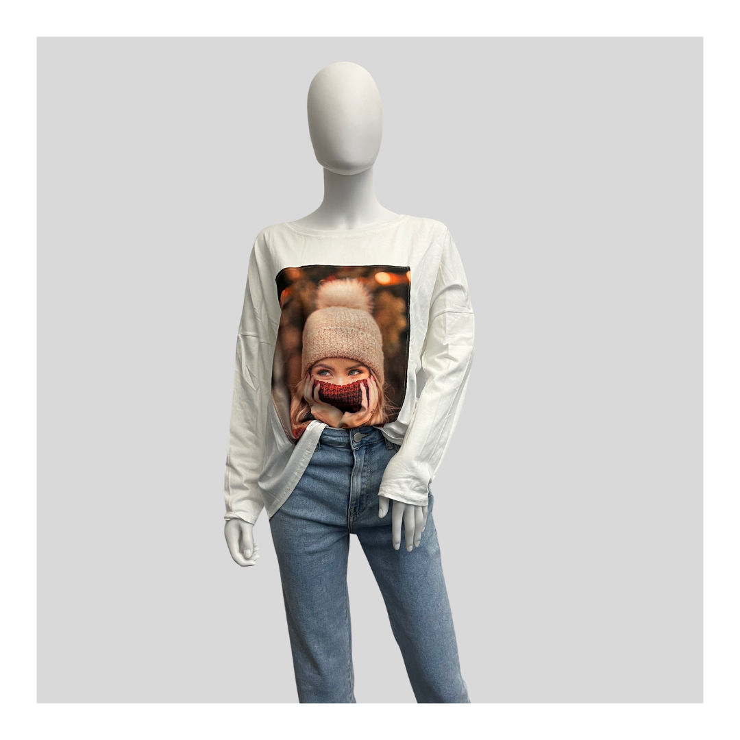 Langarmshirt "Weiß"