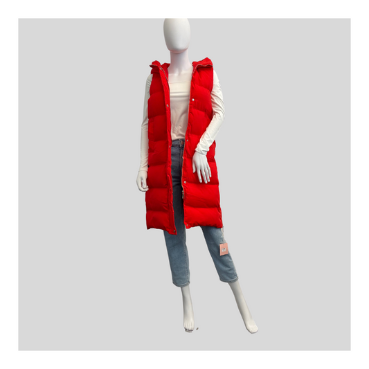 Lange Steppweste "Rot"