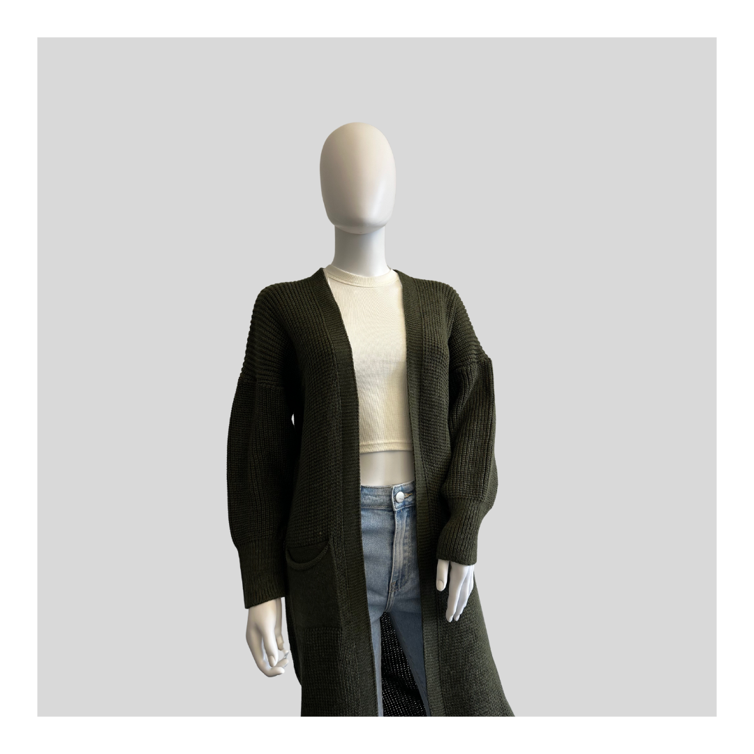 Lange Strickjacke "Grob"
