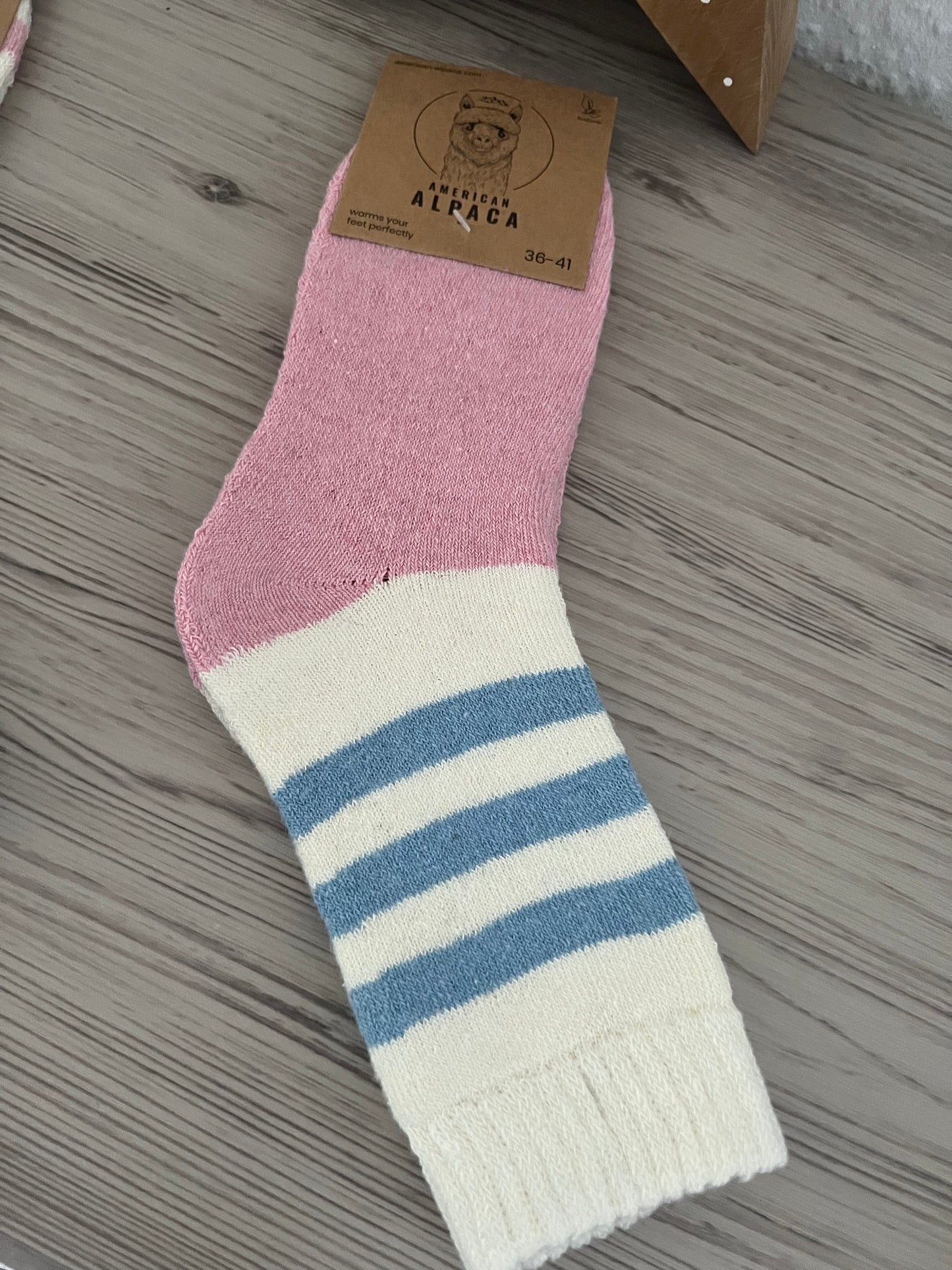 Alpaca Socken Gr 36-41 rosa blau