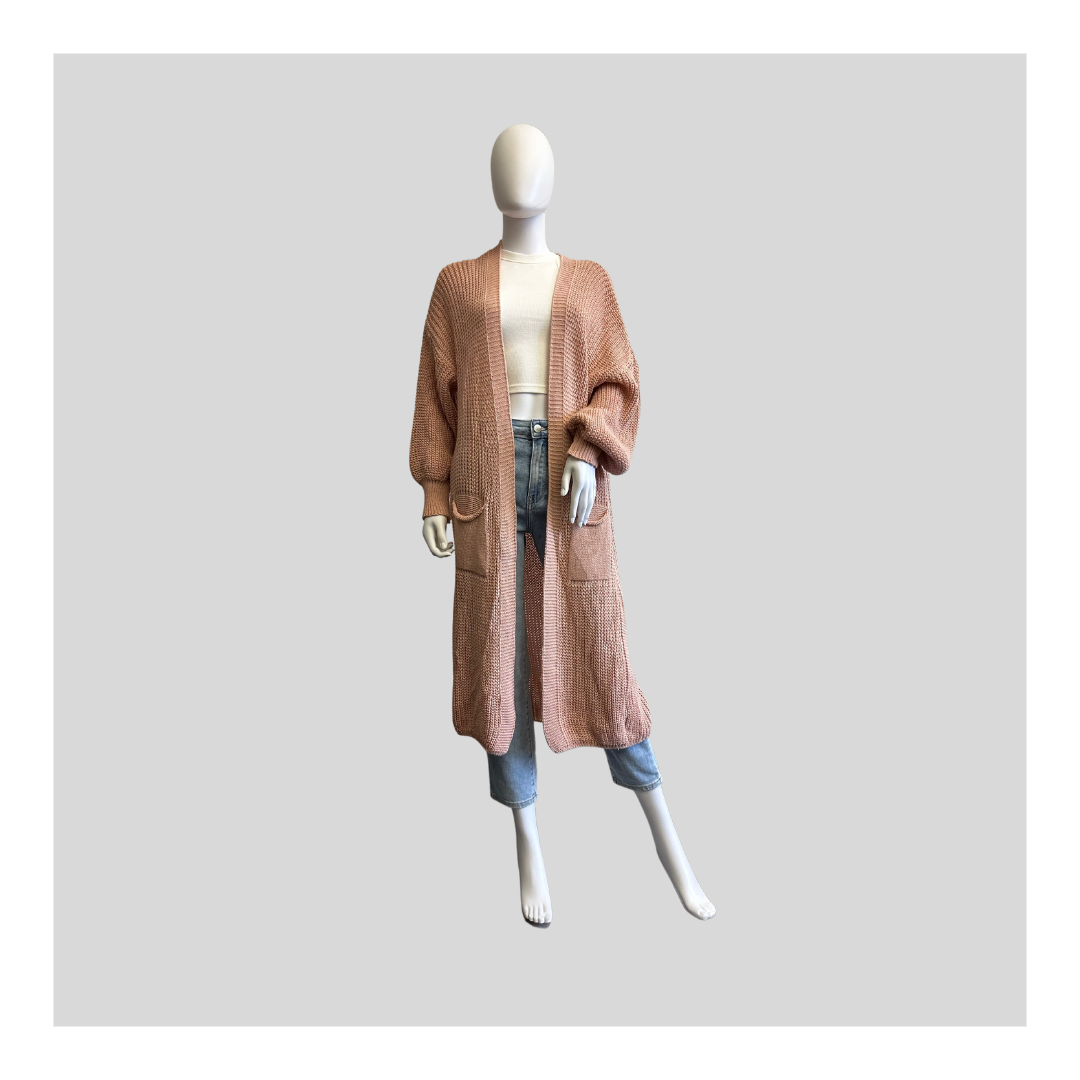 Lange Strickjacke "Grob"